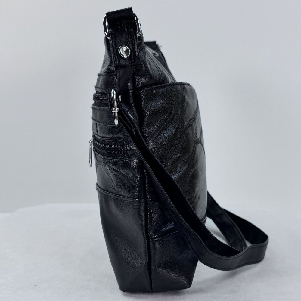 Stone Mountain Black Patch Leather Crossbody Bag … - image 5